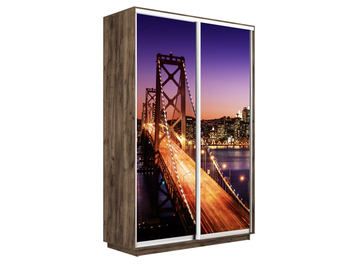 Шкаф-купе Экспресс Люкс 2-х дверный (Фото №1007 Ночной мост)