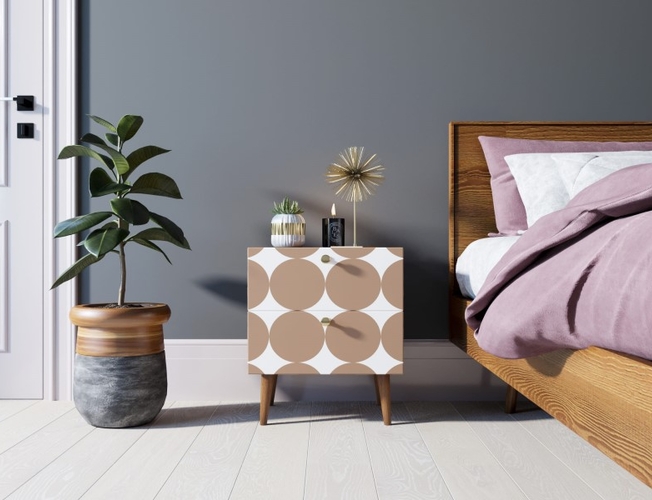 Тумбочка Berber с двумя ящиками 17 принт (Арт BB03/Print_17)