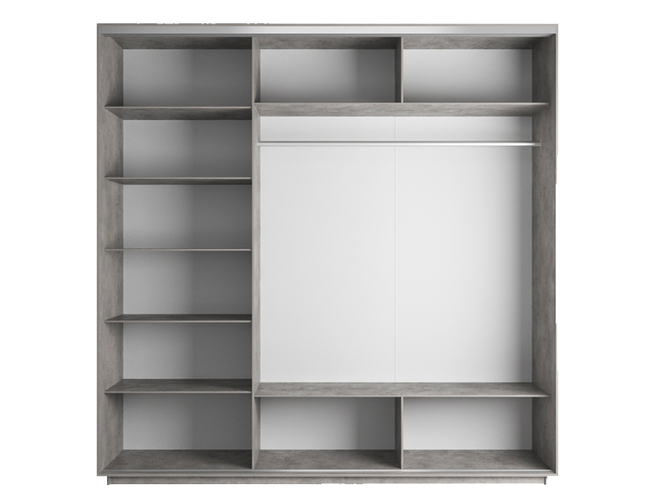 Шкаф-купе Экспресс Люкс 3-х дверный (Фото №1006 Абстракция оранжево-голубая), Бетон