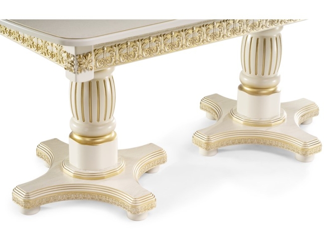 Деревянный стол Морнит слоновая кость/золото (Арт.515969)