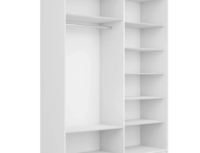 Шкаф-купе Прайм 2-х дверный (ЛДСП, стекло), Белый снег