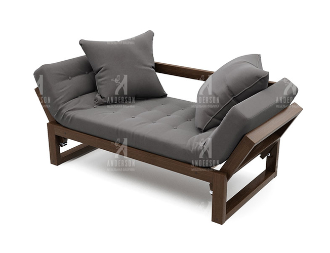 Кушетка Амбер Андерсон, сосна орех, вельвет