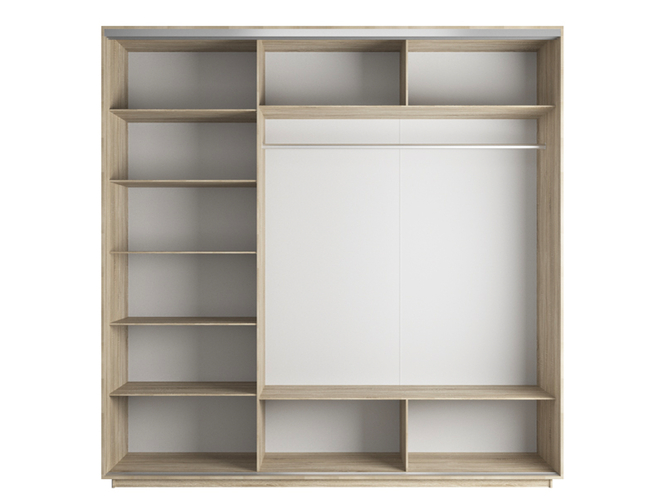 Шкаф-купе Экспресс 3-х дверный (Фото №1010 Абстракция бело-голубая), Сонома