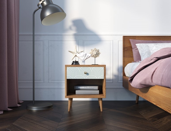 Тумбочка Berber с открытой полкой 34 принт (Арт BB33/Print_34)