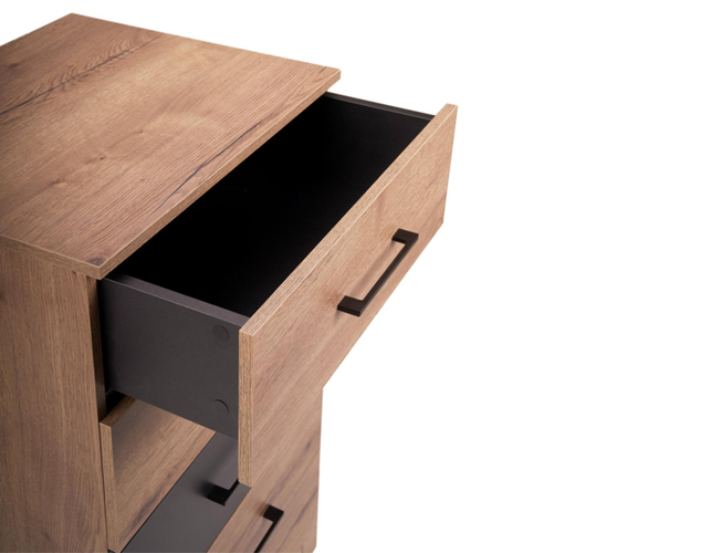 Комод с 5 ящиками Loft Дуб табак/графит