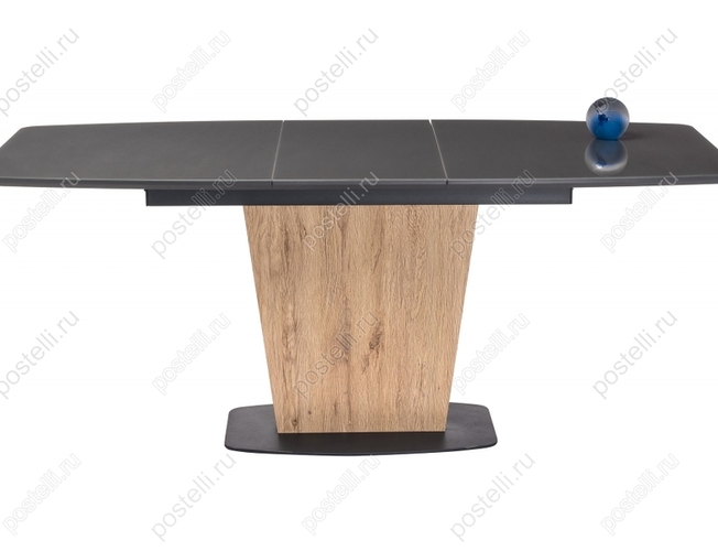 Стол на тумбе Теон графит/дуб антор натуральный (Арт 462100)