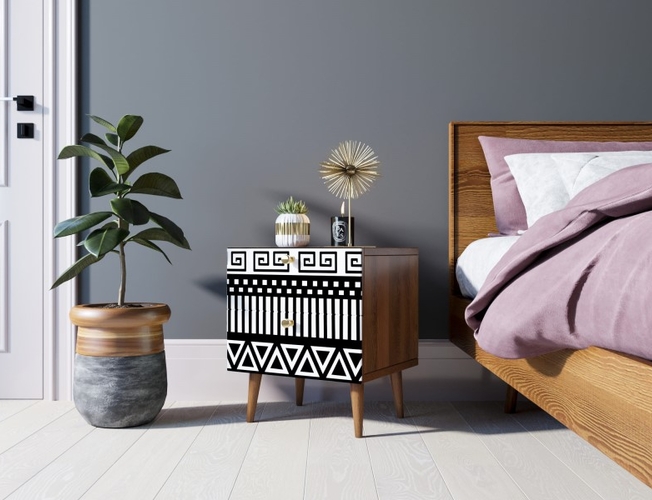 Тумбочка Berber с двумя ящиками 19 принт (Арт BB03/Print_19)