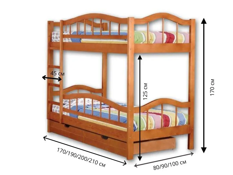 Кровать двухъярусная Велес Тандем-1 с ящиками