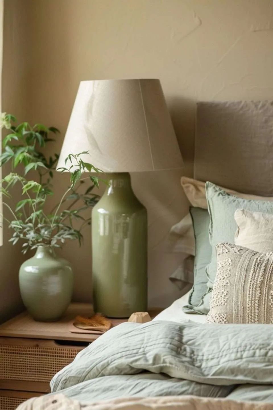 Шалфейно-зеленая спальня — обязательный цвет для вас в этом году